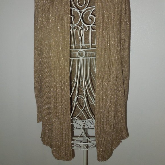 Tory Burch Gold Metallic Knitted Cardigan XXS - Picture 2 of 5